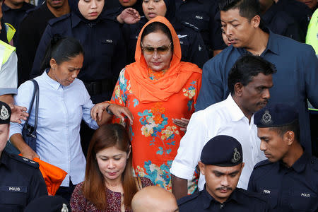 Rosmah Mansor, wife of Malaysia's former Prime Minister Najib Razak, leaves a court in Kuala Lumpur, Malaysia October 4, 2018. REUTERS/Lai Seng Sin