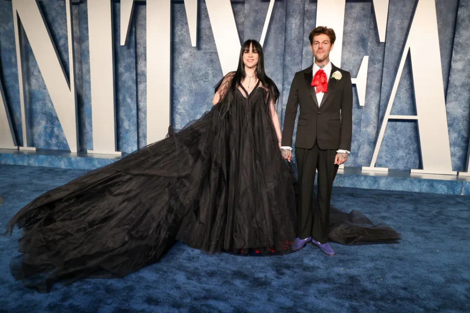 Billie Eilish and Jesse Rutherford at the 2023 Vanity Fair Oscar Party on March 12 in Los Angeles.