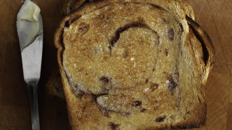 Cinnamon sugar toast on table