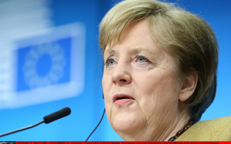 German Chancellor Angela Merkel at the European Council summit in Brussels on December 11, 2020 -  Anadolu Agency