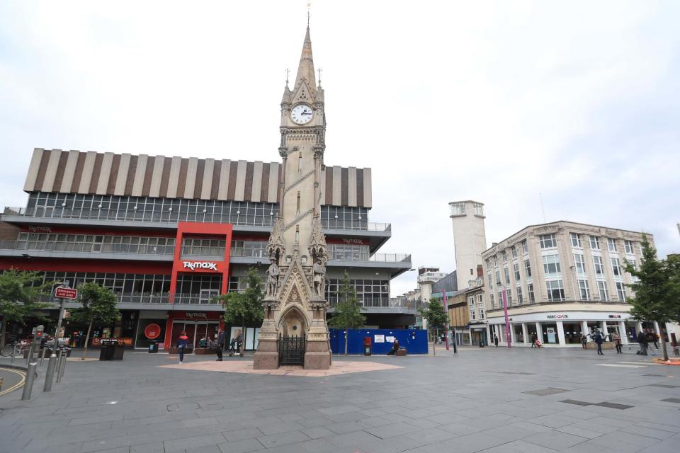 A deserted Leicester city centre, as the city remains in local lockdown: PA