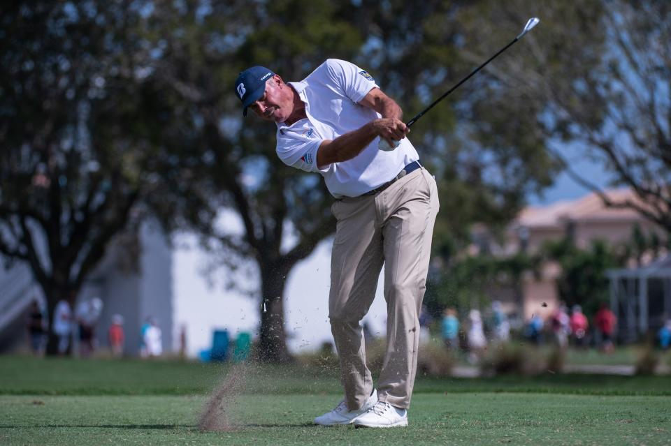 Matt Kuchar tees off from the fifth tee during the first round of the Honda Classic at PGA National Resort & Spa on Thursday, February 23, 2023, in Palm Beach Gardens, FL.
