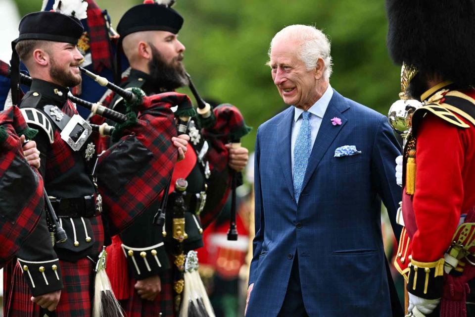 <p>ANDY BUCHANAN/AFP via Getty</p> King Charles during the Ceremony of the Keys at the Palace of Holyroodhouse in Edinburgh, Scotland, on July 2, 2024.