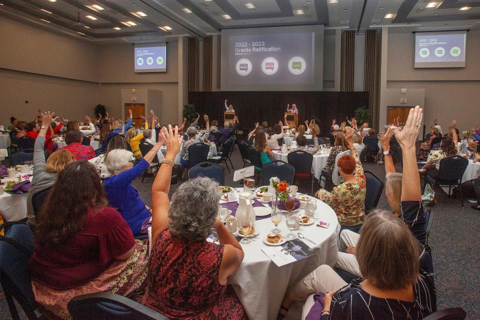 Members of the Jacksonville-based Women's Giving Alliance vote on their latest grant cycle in May. They awarded a record $660,000 to 17 Northeast Florida nonprofits.