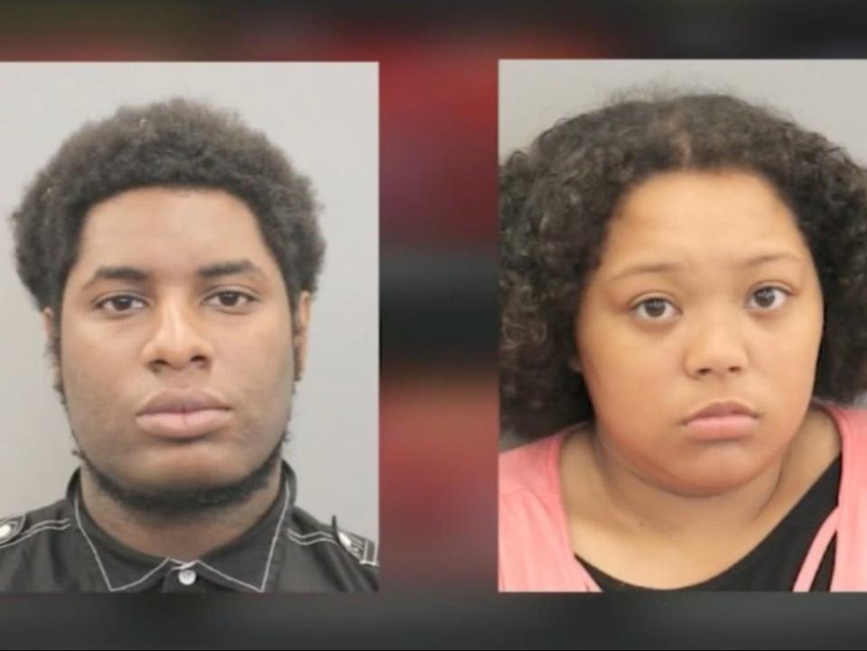 Dominique Lewis (left) and Kayla Holzendorf (right) are facing charges over the death of her son Keyontae Holzendorf (Harris County Sheriff’s Office via KTRK)