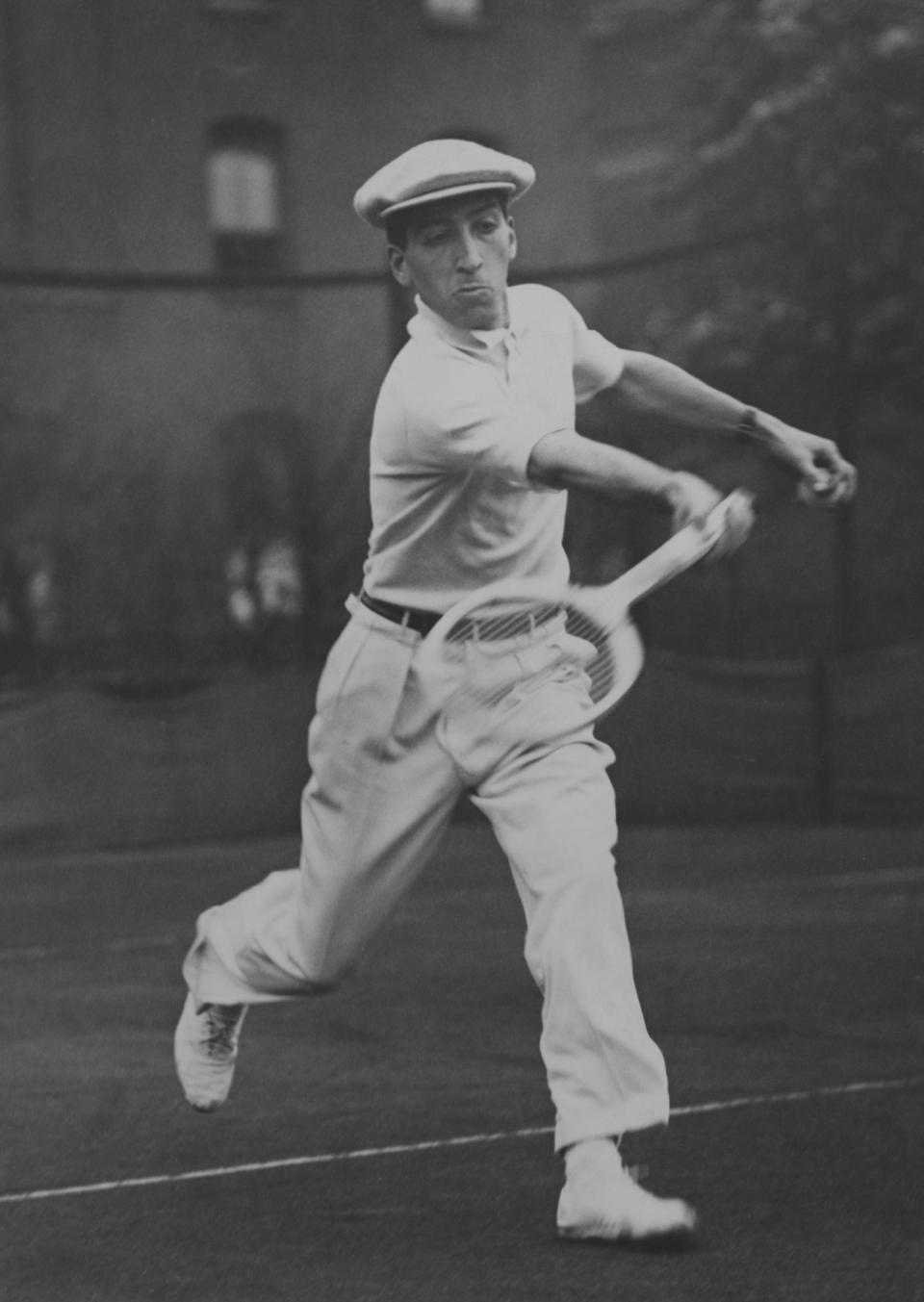 French tennis player Rene Lacoste playing in London April 1929.