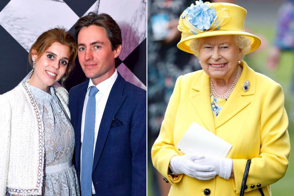 <p>Dave Benett/Getty Images for Make-A-Wish UK; Max Mumby/Indigo/Getty</p> Princess Beatrice and Edoardo Mapelli Mozzi in 2023; Queen Elizabeth in 2018.