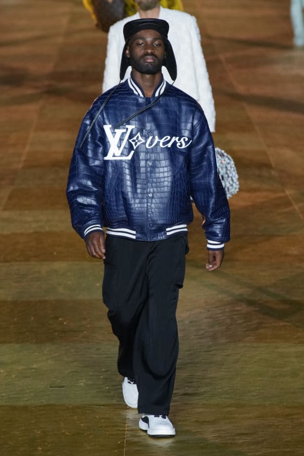 Mens Louis Vuitton vers 2024 Blue Varsity Jacket