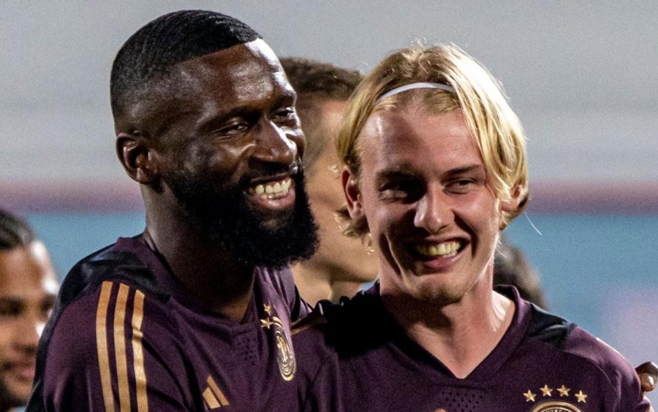 Antonio Ruediger (L) and Julian Brandt (R) preparing for Spain match - World Cup matches today: The full list of Qatar 2022 fixtures and predictions for November 26 - MARTIN DIVISEK/EPA-EFE/Shutterstock