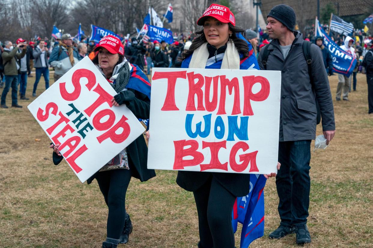 People attend a rally in support of President Donald Trump on Wednesday, Jan. 6, 2021, in Washington.