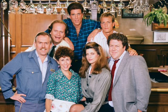 <p>NBCU Photo Bank/NBCUniversal via Getty</p> The 'Cheers' cast