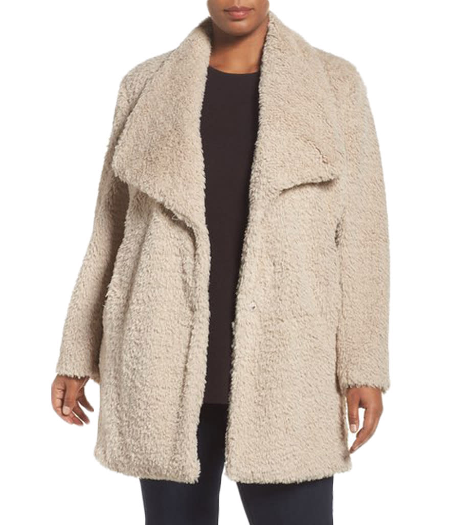 Kenneth Cole Faux Fur Collar Coat