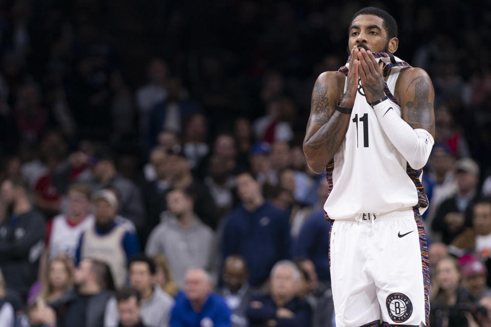 Nets star Kyrie Irving probably should've kept his comments private. (Mitchell Leff/Getty Images)