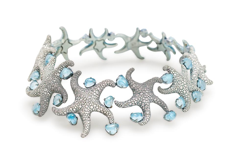 A titanium starfish-shaped necklace from Chantecler.