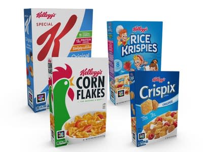 Boîtes équipées de NaviLens de Kellogg's Corn Flakes®, Special K Original®, Rice Krispies® et Crispix®