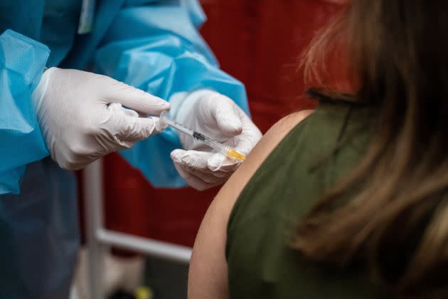 The University of Turin has set up a vaccination center for the staff of the two Turin universities.
Vaccinations are done using AstraZeneca after that EMA reconfirmed that the vaccine was safe and effective because, in early March, several European countries temporarily suspended the use of the AstraZeneca vaccine because of some cases of blood clots and low platelet counts. (Photo by Mauro Ujetto/NurPhoto via Getty Images) (Photo: NurPhoto via Getty Images)