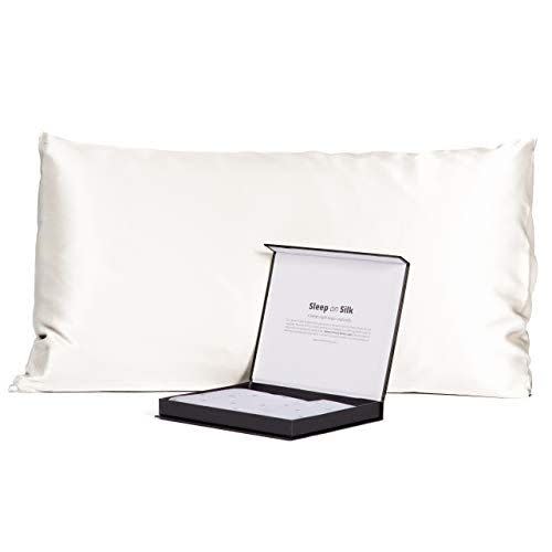 3) Fishers Finery 30mm 100% Pure Mulberry Silk Pillowcase, Good Housekeeping Quality Tested (White, Queen)