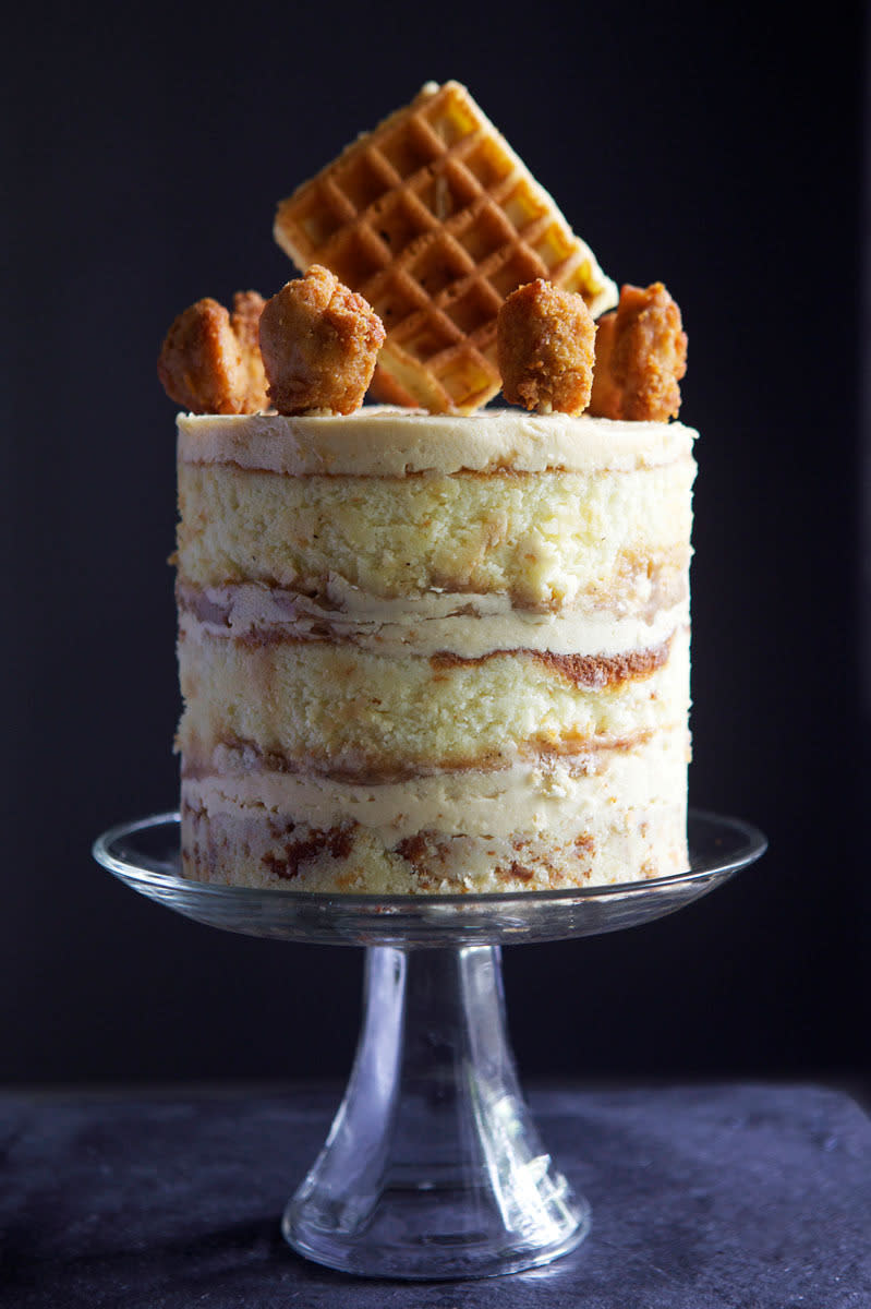 Fried Chicken and Waffles Cake