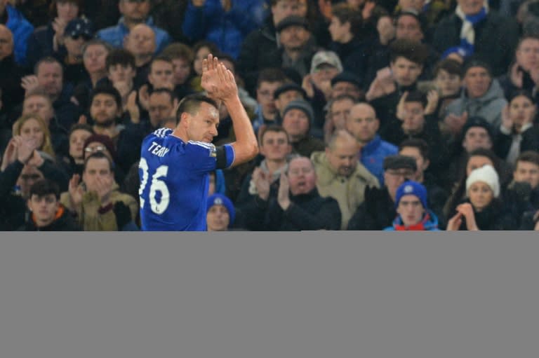 Chelsea defender John Terry leaves the pitch after being substituted during the Premier League match against Newcastle United at Stamford Bridge on February 13, 2016