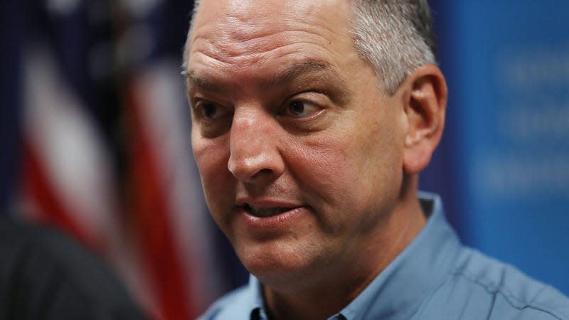 Louisiana Governor John Bel Edwards speaks during a press conference to update the public on FEMA’s disaster recover and temporary housing programs on August 19, 2016 in Baton Rouge, Louisiana.