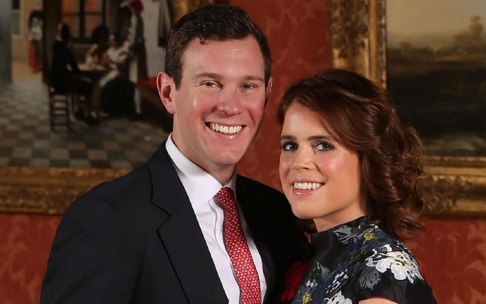 Princess Eugenie and Jack Brooksbank, pictured when they announced their engagement in January 2018 - JONATHAN BRADY 