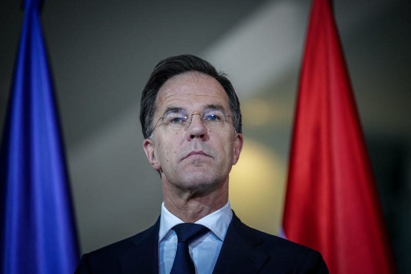 Dutch Prime Minister Mark Rutte attends a press conference in Berlin. Rutte has assured Kiev of his country's continued support, joining other European leaders in marking the second anniversary of the start of the Russian invasion of Ukraine. Kay Nietfeld/dpa