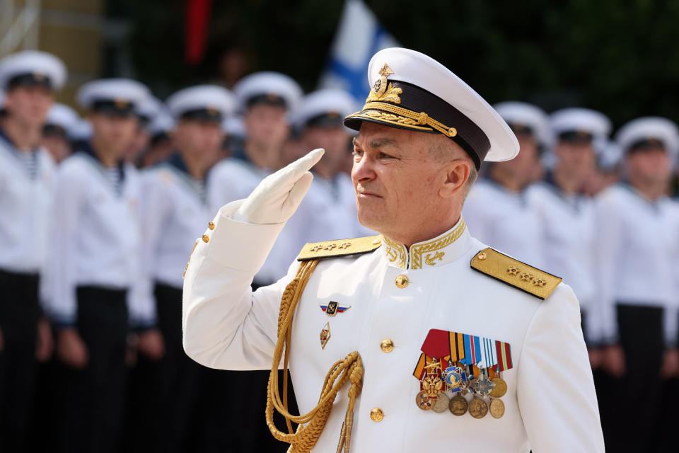 Viktor Sokolov during a graduation ceremony at the Nakhimov Black Sea Higher Naval School in Sevastopol, Russia (Sergei Malgavko / Zuma Press )