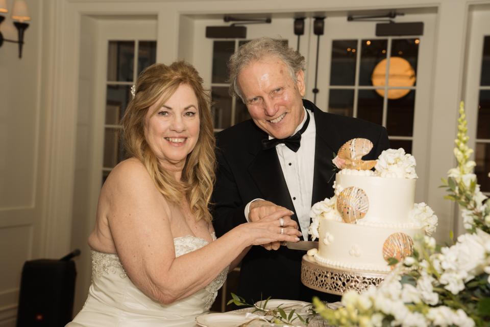 Sandy Sikorski and Ken Steinkamp on their wedding day, April 14, 2024.