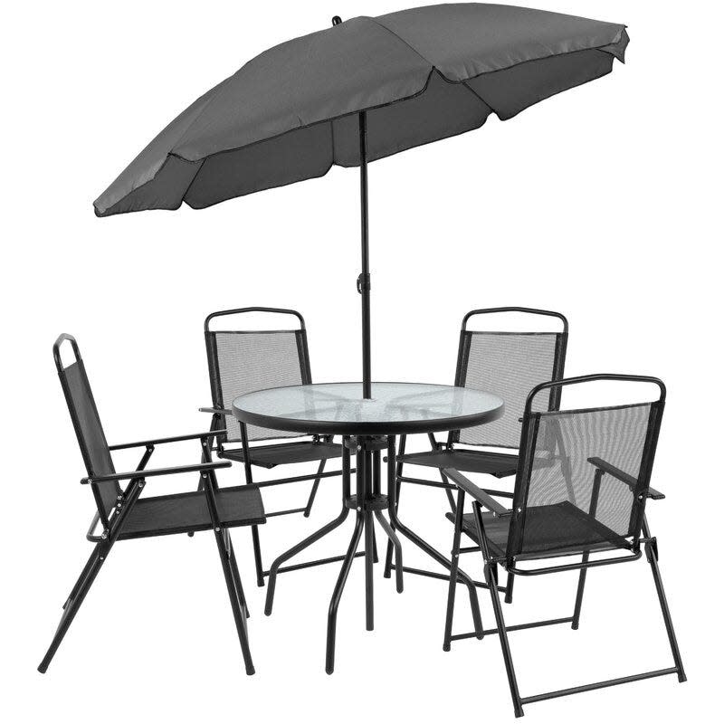 4) 4-Person Dining Set with Umbrella