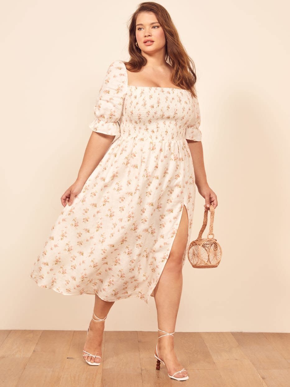 Available in sizes 1X to 3X. <strong><a href="https://fave.co/2Ot0kGi" target="_blank" rel="noopener noreferrer">Get it at Reformation, $248</a></strong>.