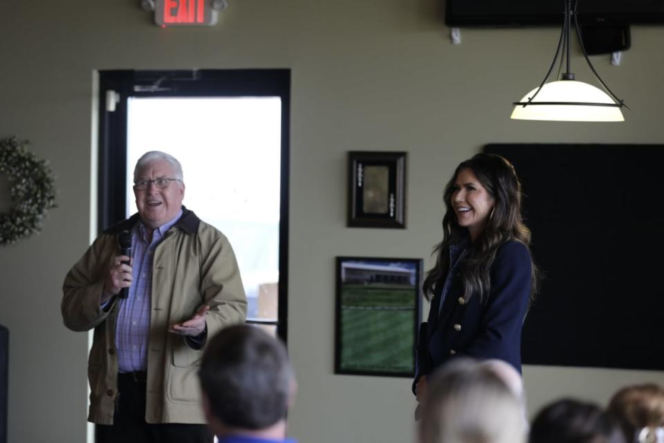 Gov. Kristi Noem at the town hall in Winner