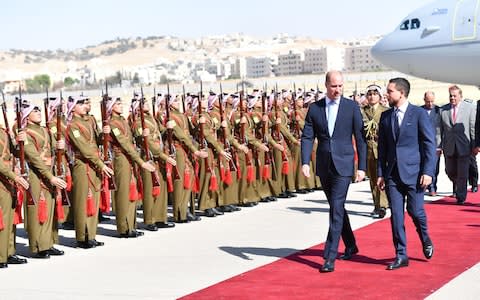 Prince William arrives in Amman, Jordan - Credit: Tim Rooke/REX/Shutterstock