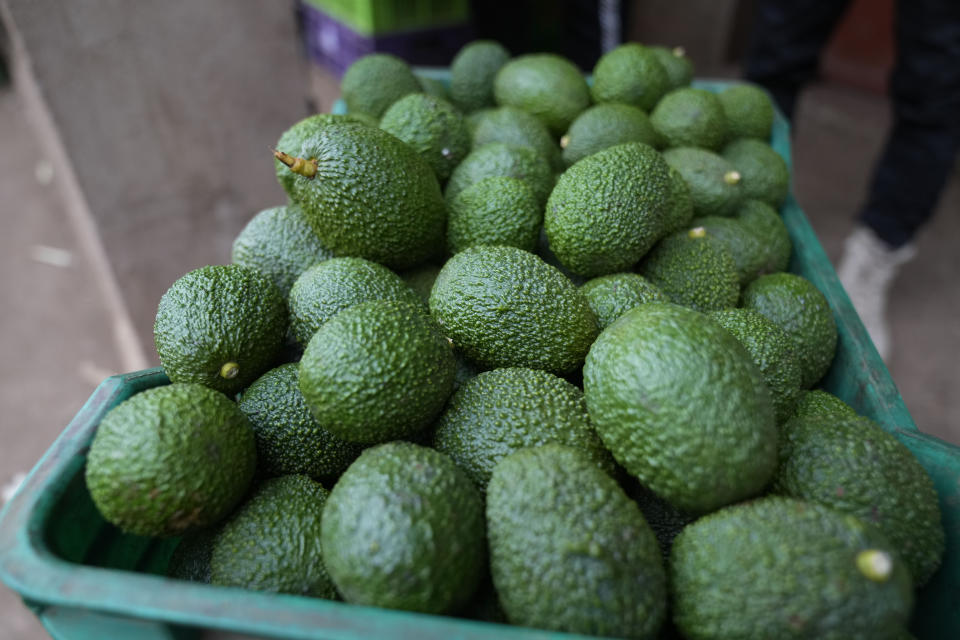 A crate of avocados at a packing facility in Kayanza province, Burundi, Sept. 18, 2024. (AP Photo/Brian Inganga)