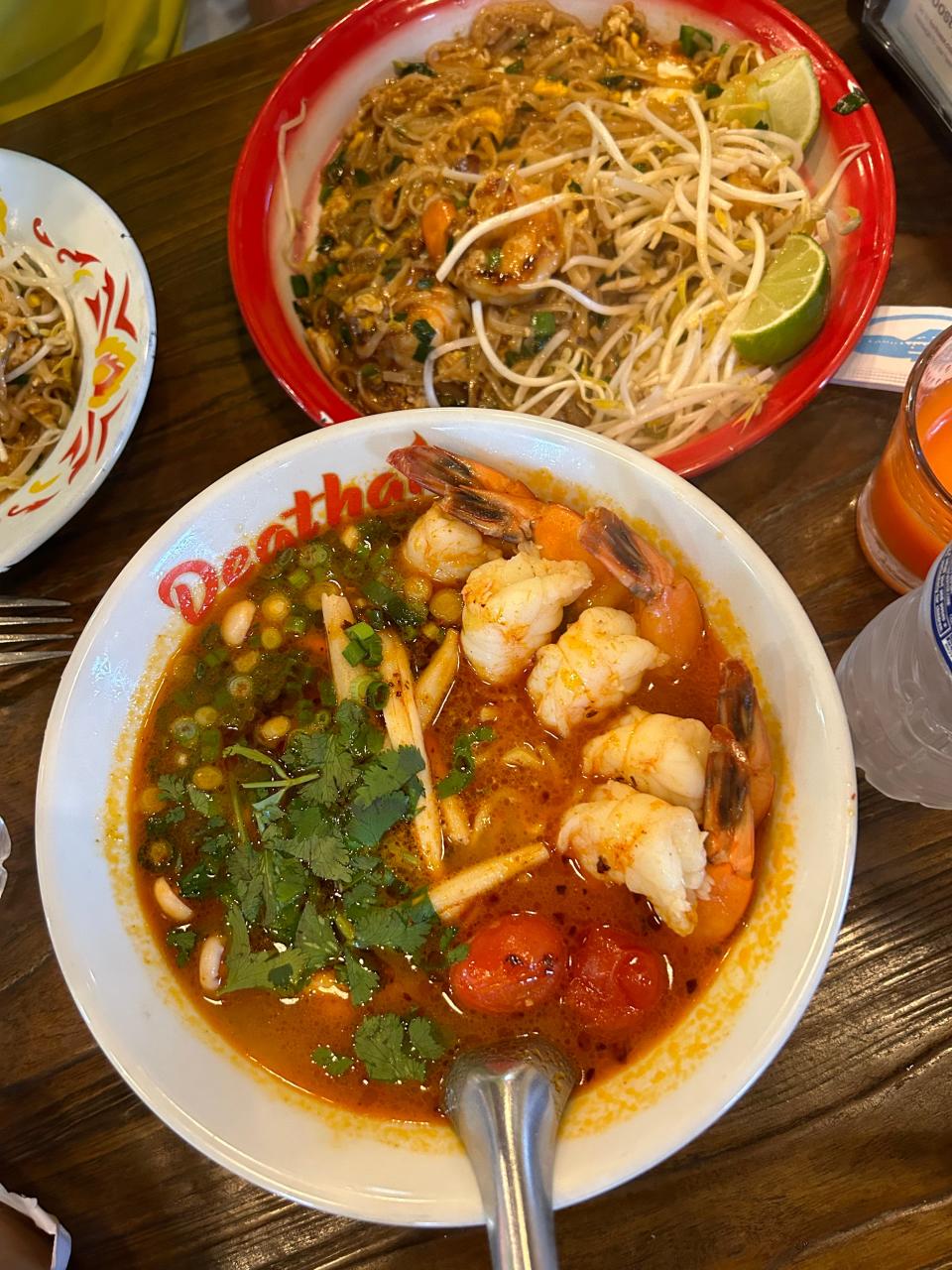 Spicy noodles and an assortment of other dishes at Degthai.