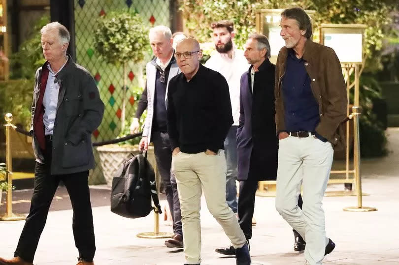 Ratcliffe, Brailsford and Blanc head out for dinner in Manchester -Credit:Eamonn and James Clarke