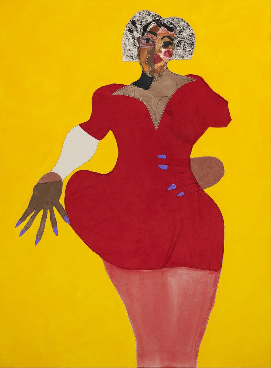 Evening. “Tschabalala is bold and fearless in her rendering of the female body,” says gallerist Jeffrey Deitch.