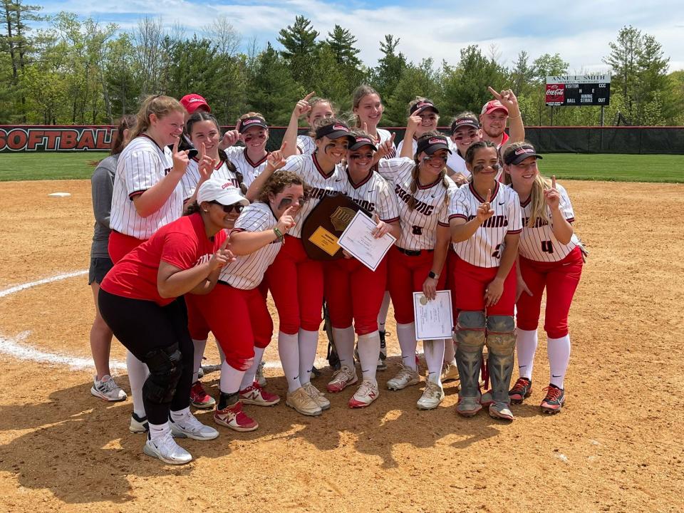 Corning Community College repeated as NJCAA North District A champion in softball with an 11-2 win over Niagara County CC in the deciding Game 3 on March 20, 2022 at CCC.