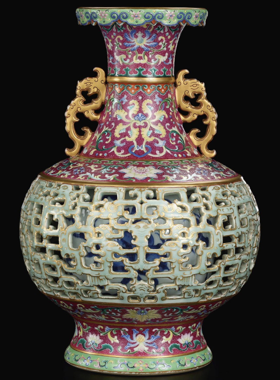 Photo shows The Harry Garner Reticulated Vase which has been purchased for millions. 