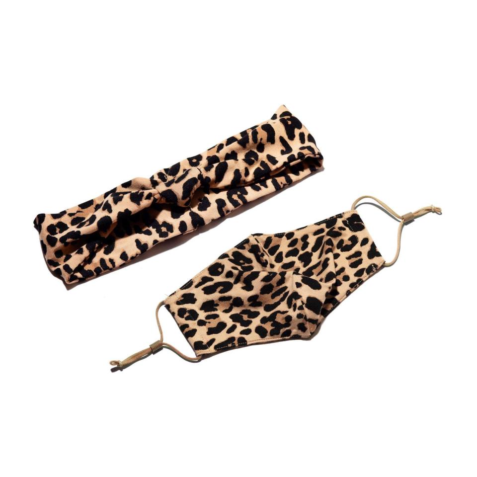 9) Leopard Face Mask and Headband