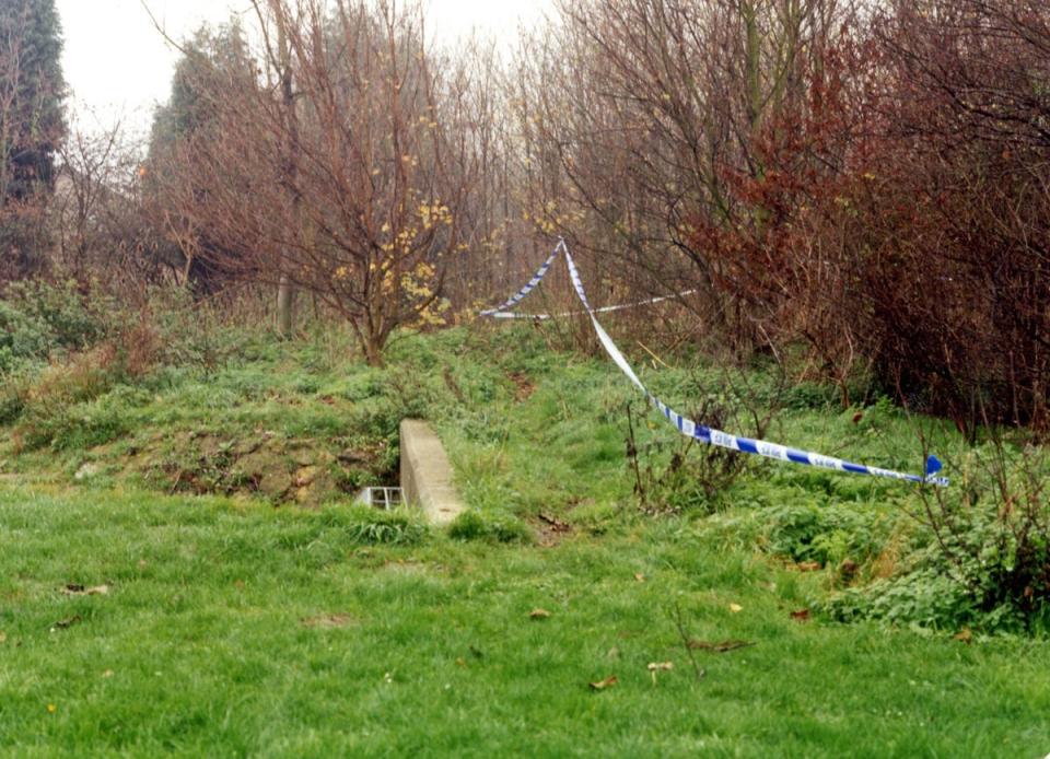 Police tape cordoning off the woods next to the Welland Estate in Peterborough, near to where Rikki Neave’s body was found (Cambs Police/PA) (PA Media)