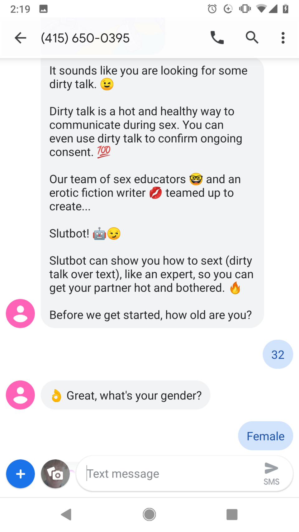 Text This Slutbot If You Want Help Practicing Your Sexting Skills 