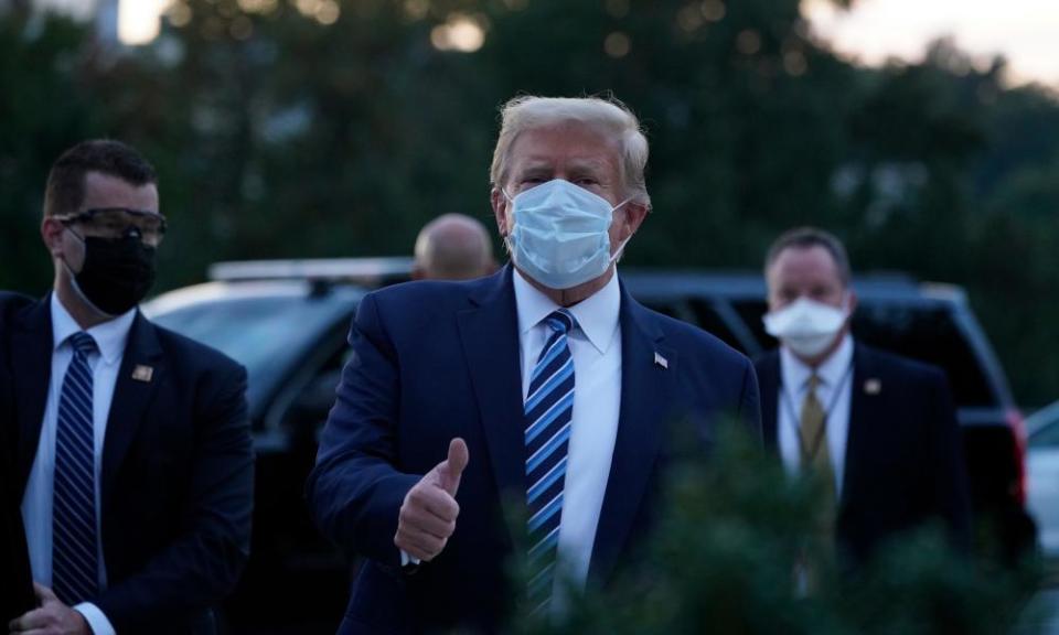 Donald Trump departs Walter Reed National Military Medical Centre