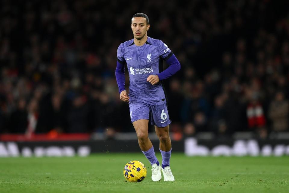 Another setback: Thiago Alcantara was hurt on his brief Liverpool return against Arsenal (Getty Images)