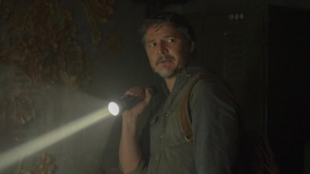  Joel with flashlight in HBO's The Last Of Us. 