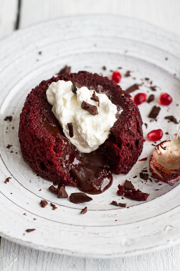 <strong>Get the <a href="https://www.halfbakedharvest.com/red-velvet-molten-chocolate-lava-cakes-chocolate-ganache-center/" target="_blank">Red Velvet Molten Lava Cake recipe</a>&nbsp;from Half Baked Harvest</strong>