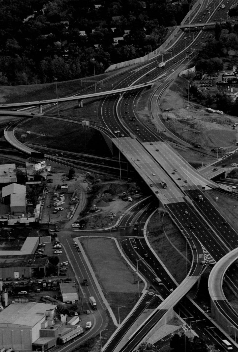 Rochester's Can of the Worms circa 1991 after it was rebuilt to  untangle the traffic roadways.