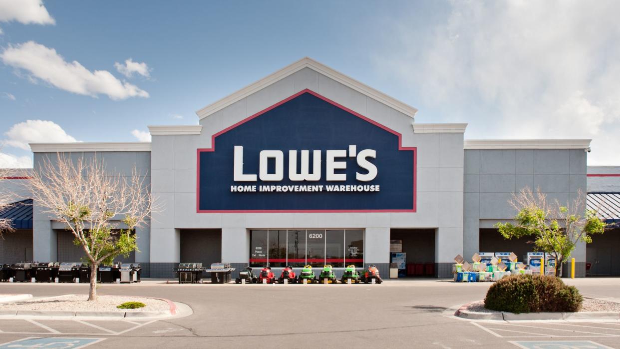 Albuquerque, New Mexico, USA - May 10, 2011: Front facade and entrance to Lowe's  home improvement center located at Paseo del Norte shopping center in Albuquerque, New Mexico.