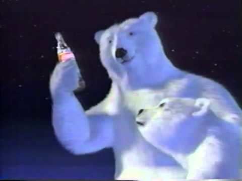 Screenshot of polar bear Coca-Cola commercial