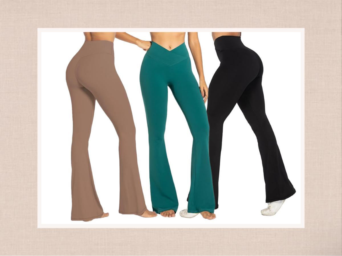 TOWED22 Flare Leggings with Pockets for Women Tummy Control