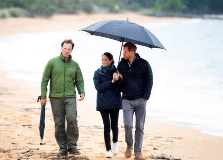 Britain's Prince Harry and Meghan, Duchess of Sussex visit Abel Tasman National Park, which sits at the north-Eastern tip of the South Island, New Zealand to visit some of the conservation initiatives managed by the Department of Conservation, October 29, 2018. Paul Edwards/Pool via REUTERS